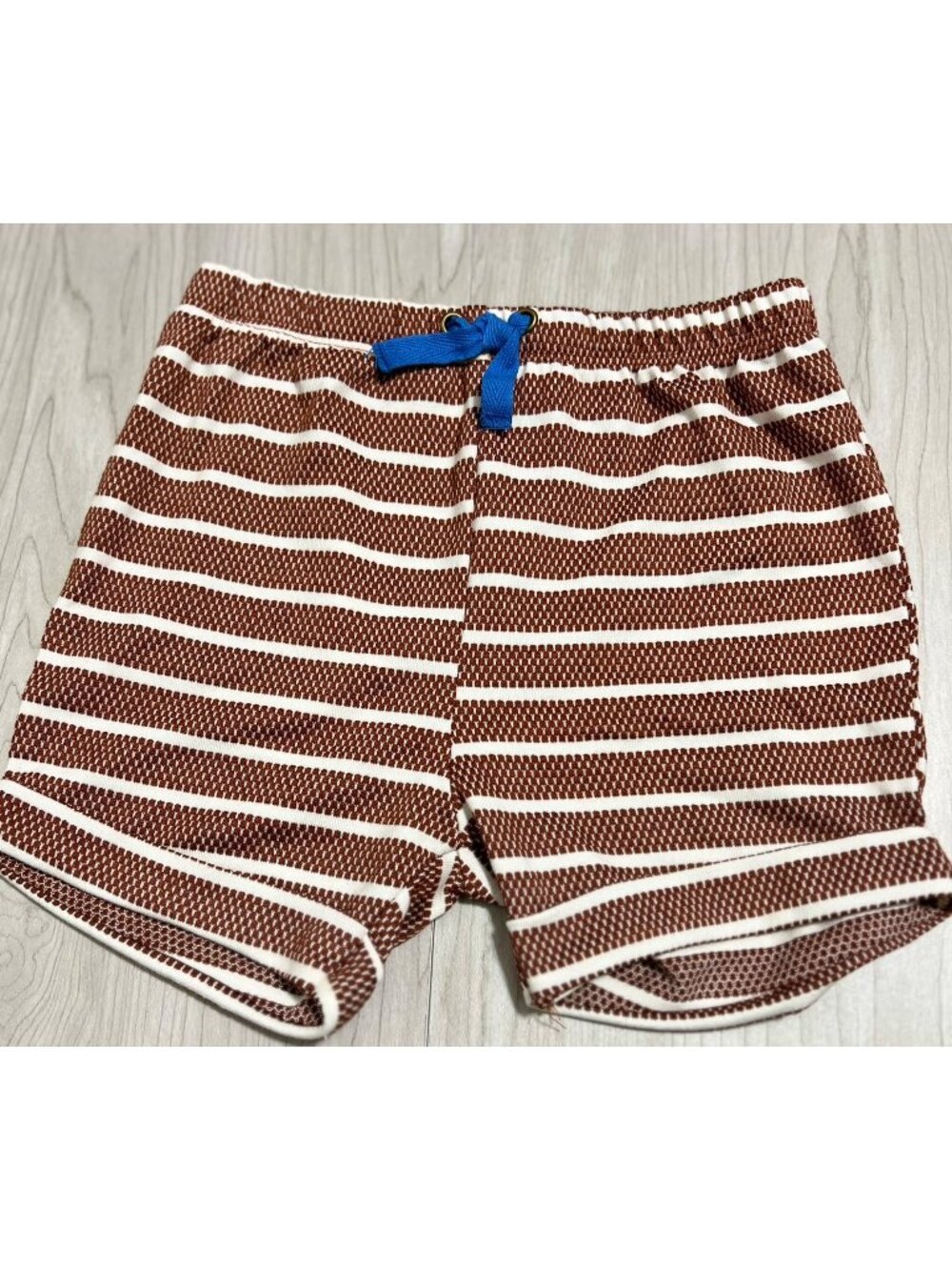 Mud Pie 12m 18m NWOT brown white stripe shorts football ball